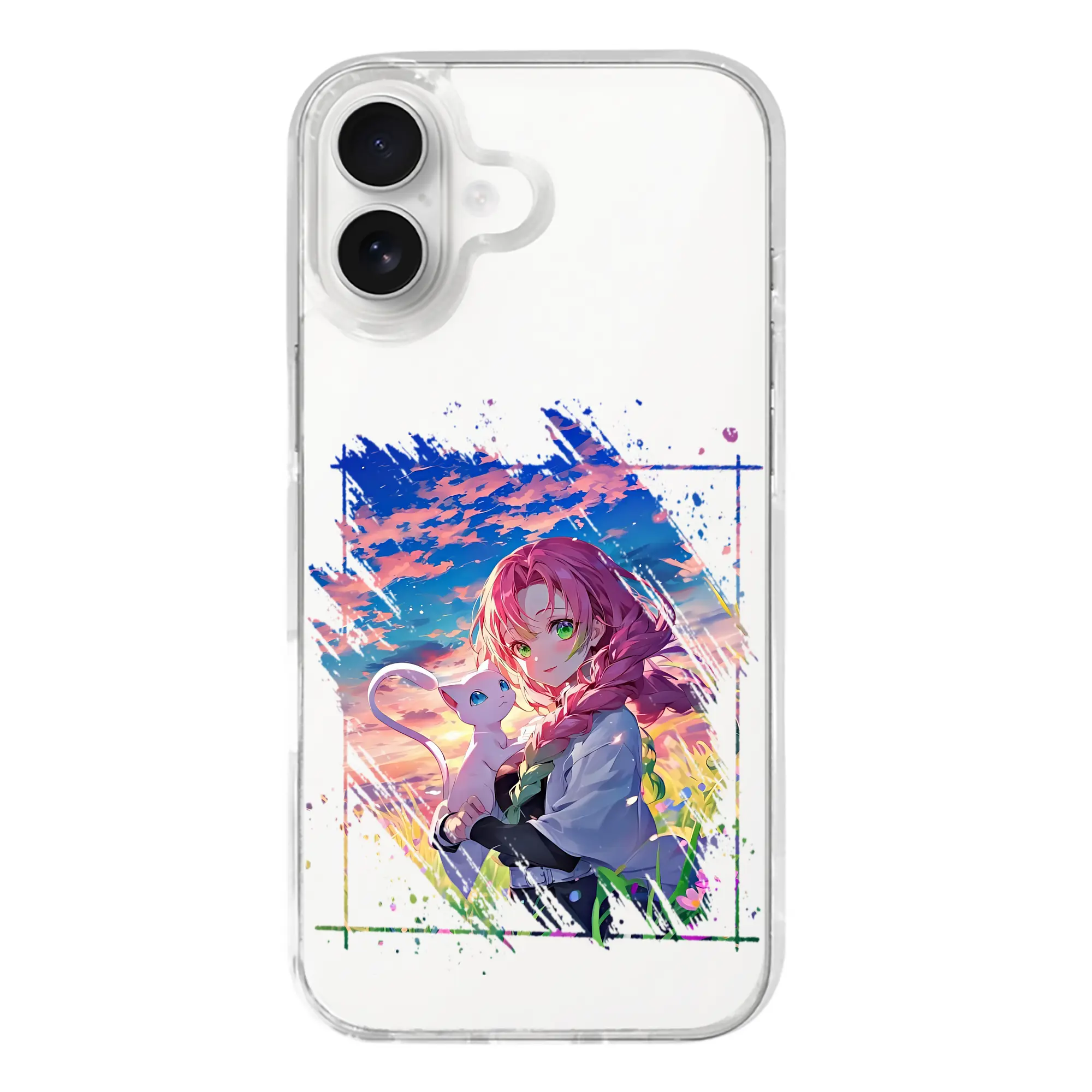 鬼滅の刃 グッズ,甘露寺 蜜璃 - iPhone 17シリーズ 透明スマホケース – 薄型・耐衝撃・精密フィット保護カバー